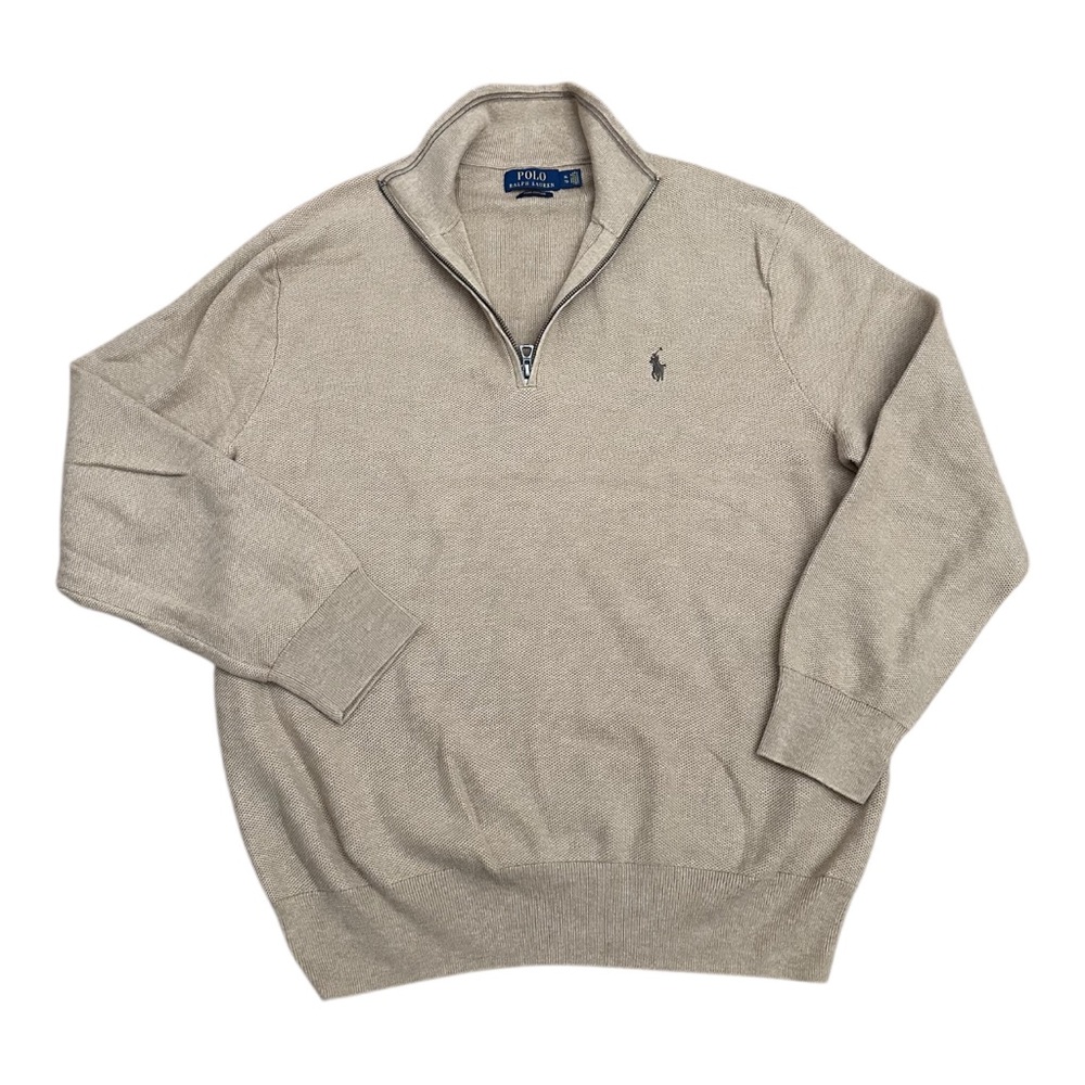 Polo by Ralph Lauren Men's Tan Zip-Up Sweater